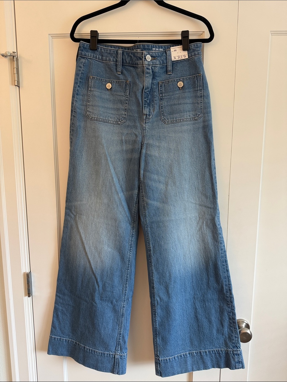 J. Crew Medium Blue Wide-Leg High-Rise Jeans